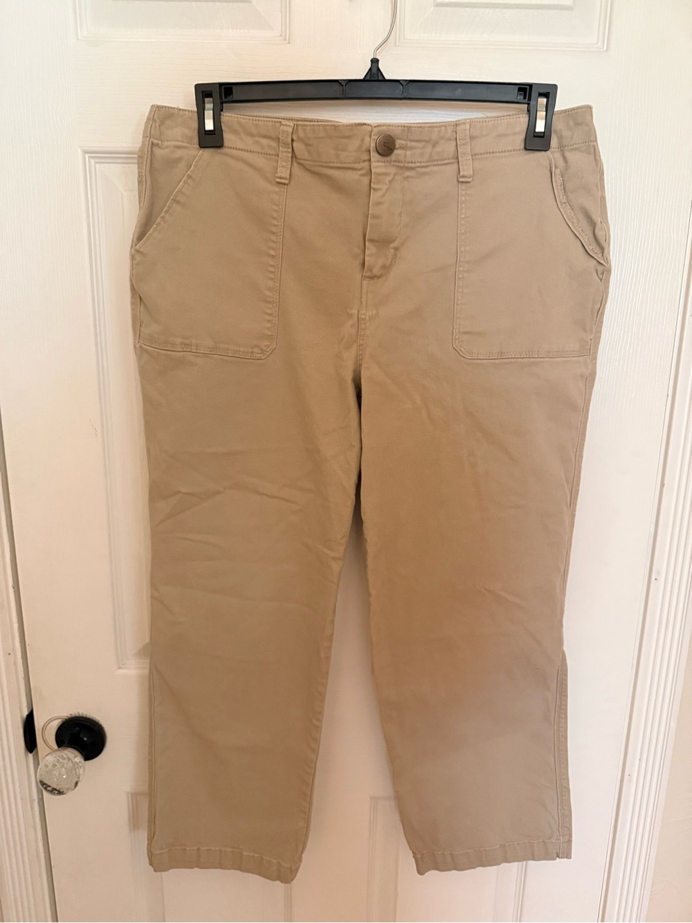 1822 Denim Cropped Utility Pants in Tan